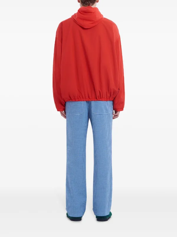 Marni logo-embroidered Hooded Jacket | Red | FARFETCH