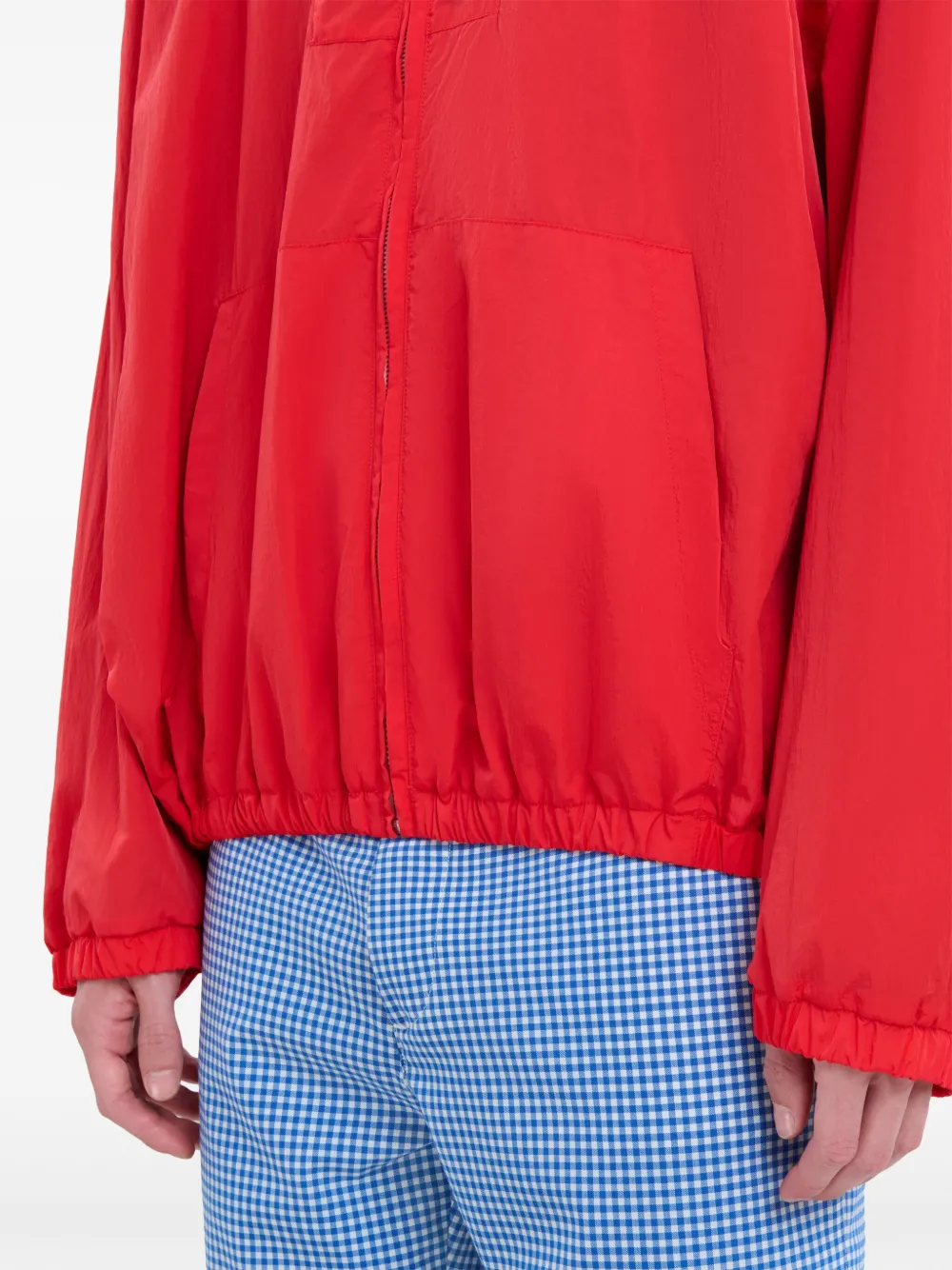 Marni logo-embroidered Hooded Jacket | Red | FARFETCH