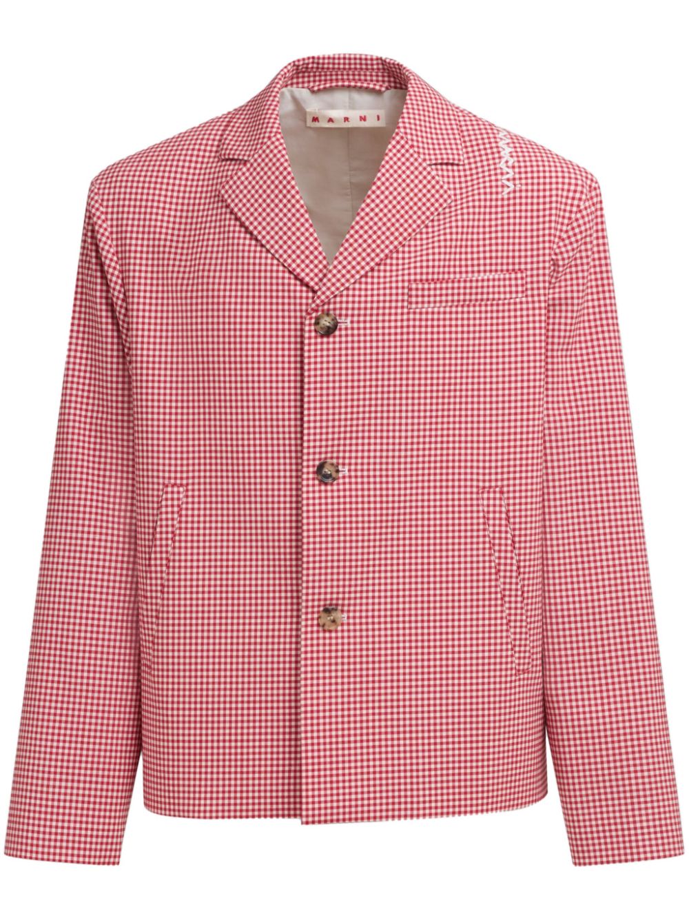 check-pattern blazer