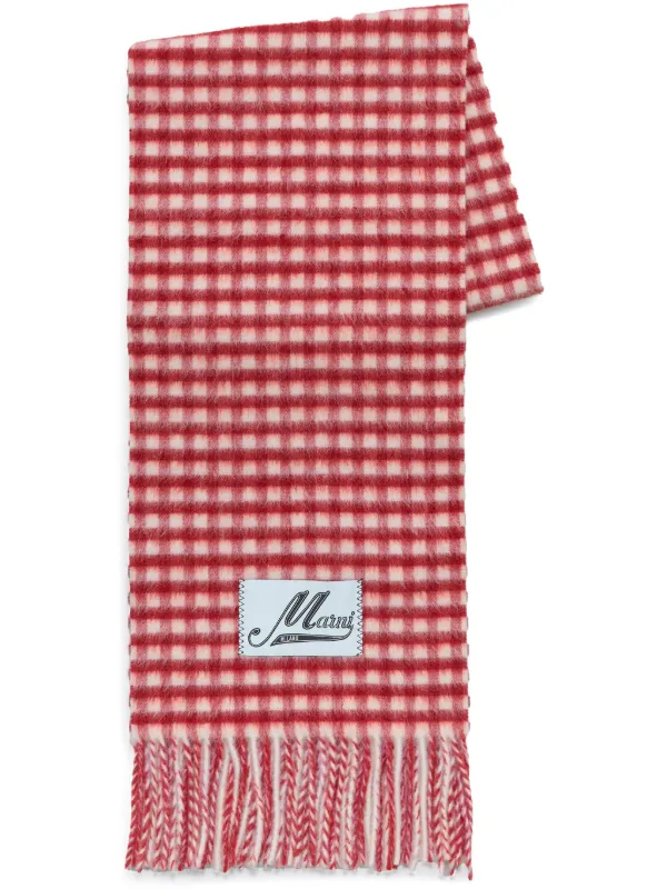 Marni チェック スカーフ | レッド | FARFETCH JP