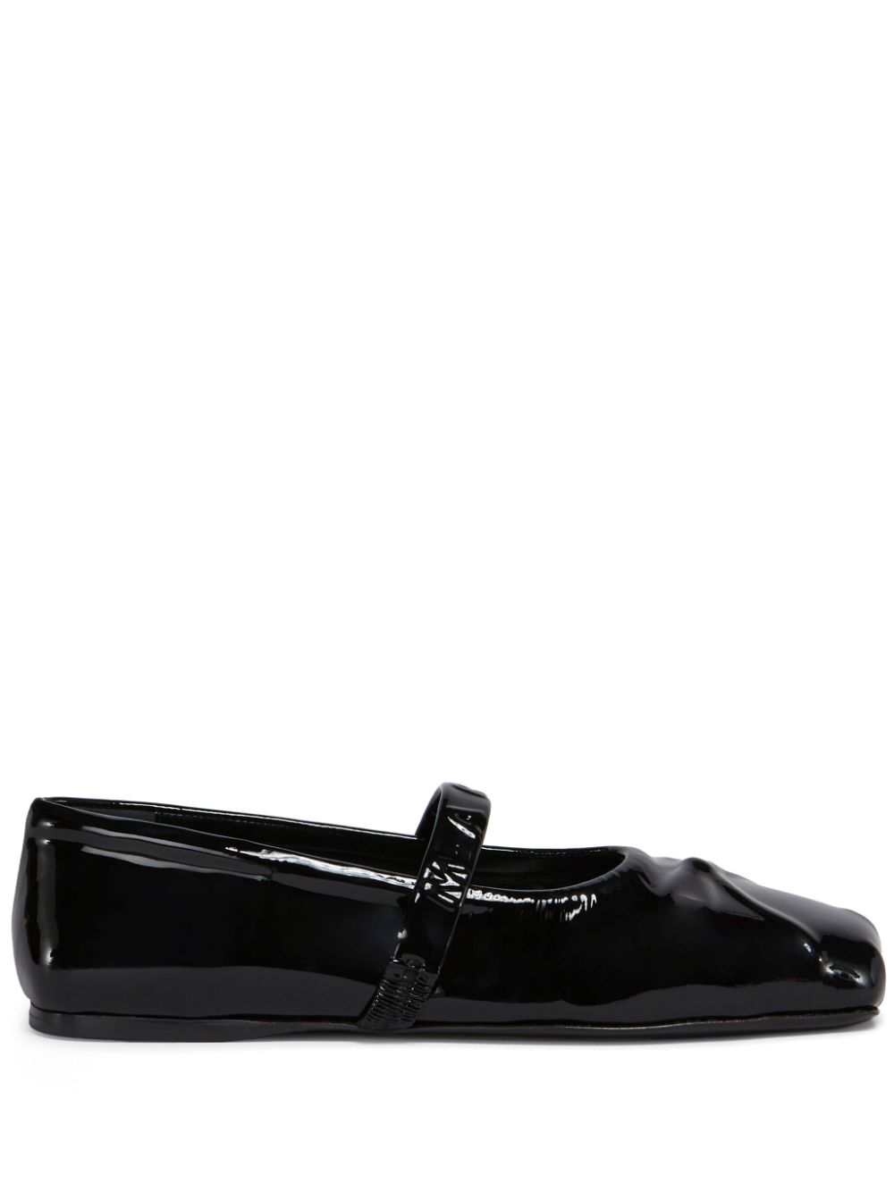 Marni patent-finish ballerina shoes Black