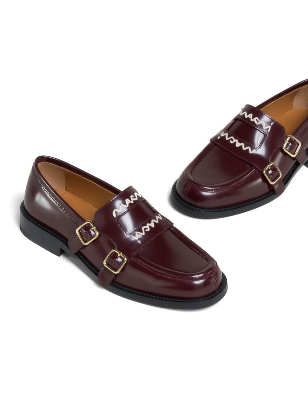 Marni Leren loafers Rood