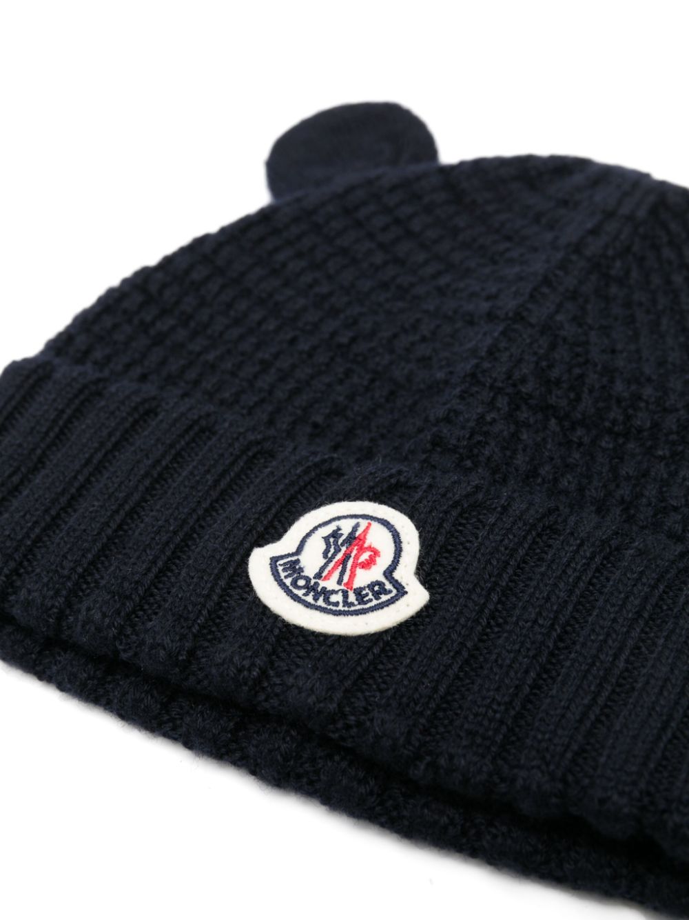 Moncler Enfant virgin wool beanie - Blauw