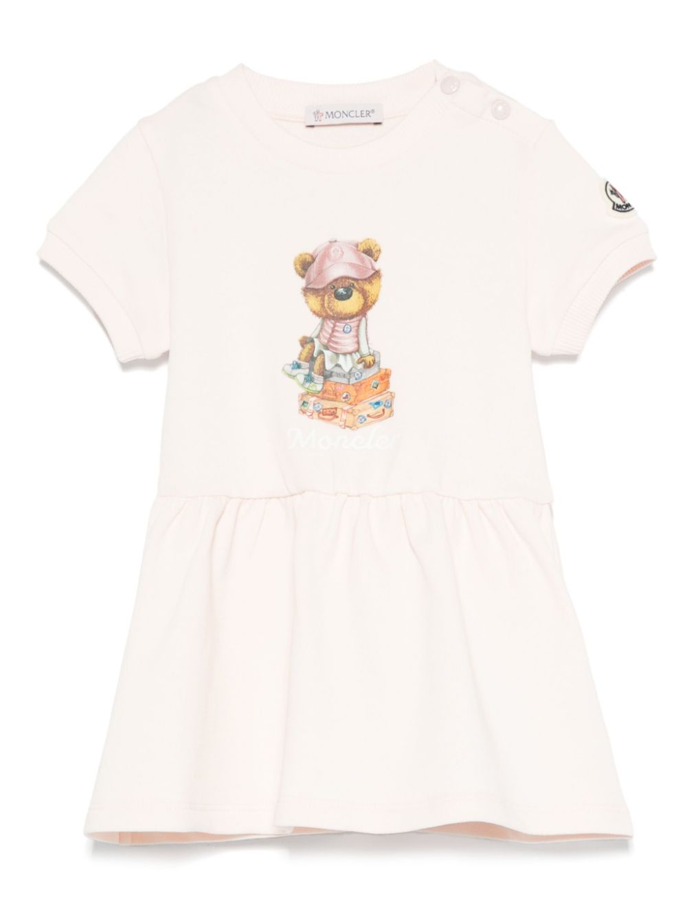 Moncler Enfant teddy bear-print dress - Pink