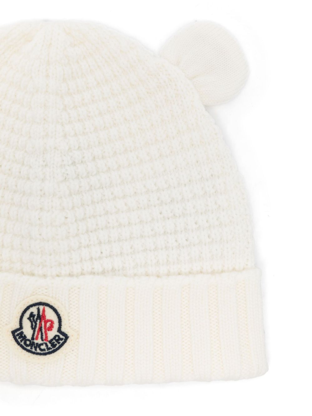 Moncler Enfant logo-patch beanie hat - Wit