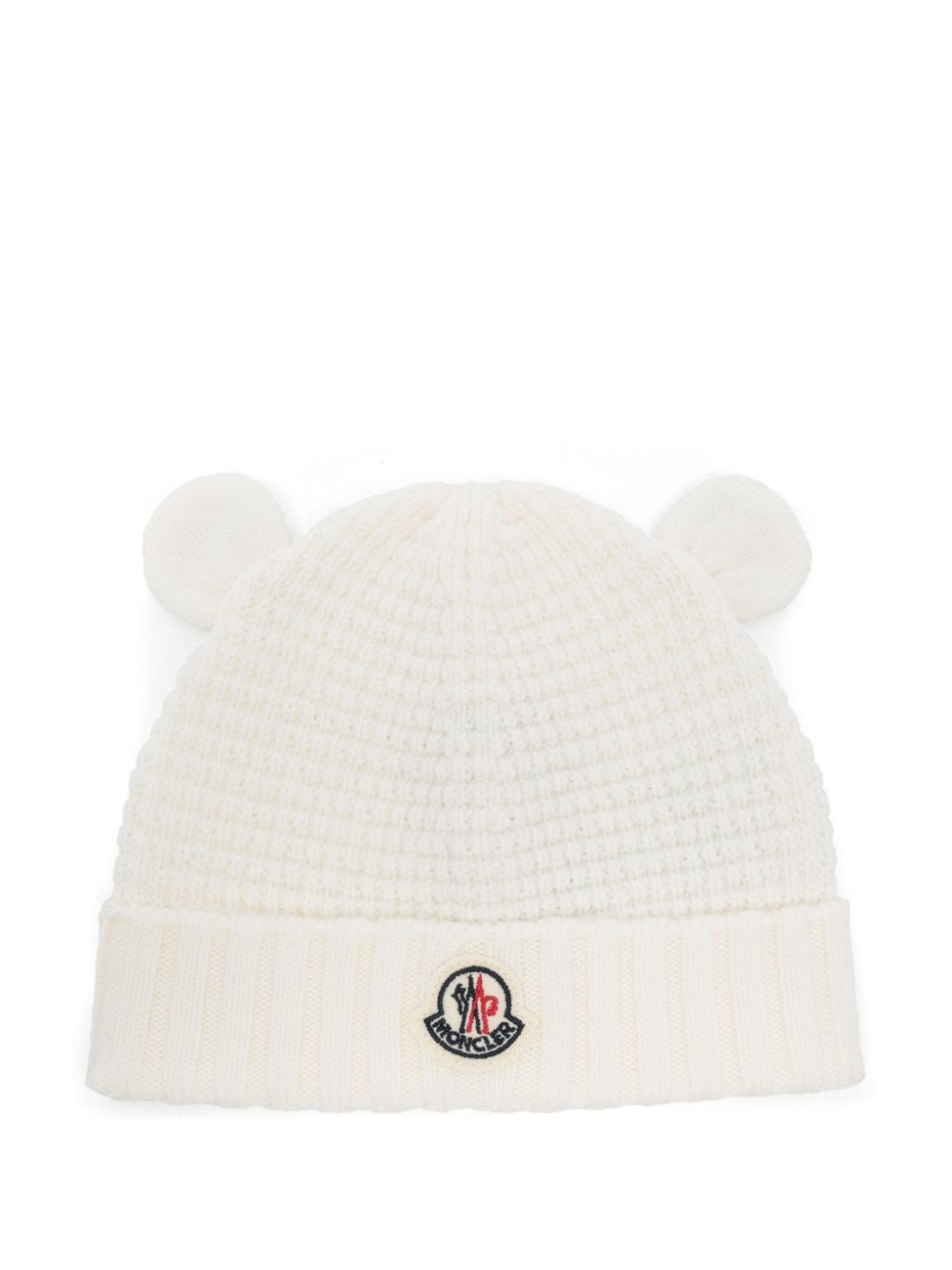 Moncler Enfant logo-patch beanie hat Wit