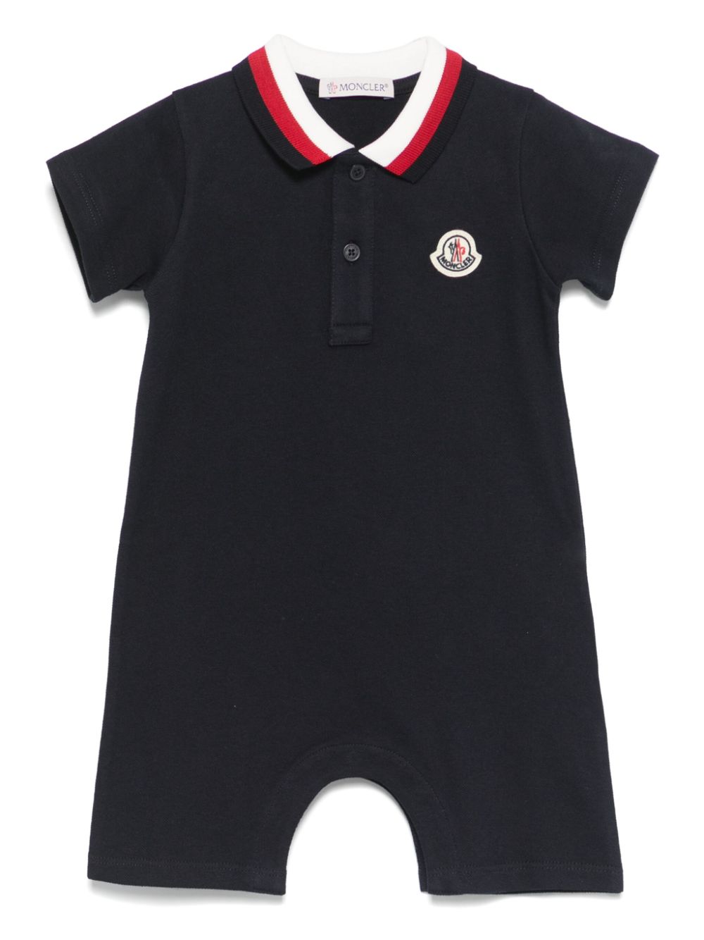 Moncler Enfant logo-patch romper - Blue