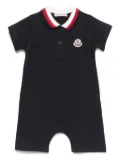 Moncler Enfant logo-patch romper - Blue
