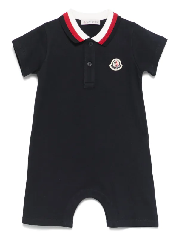 Moncler Enfant ロゴパッチ ロンパース | ブルー | FARFETCH JP