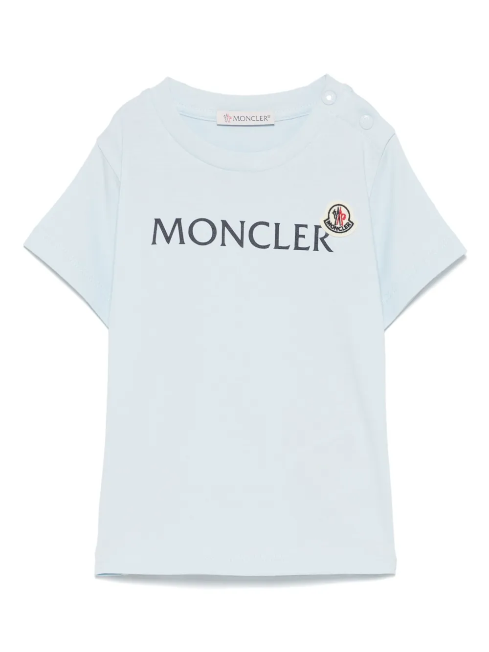 Moncler Enfant T-shirt met logoprint Blauw