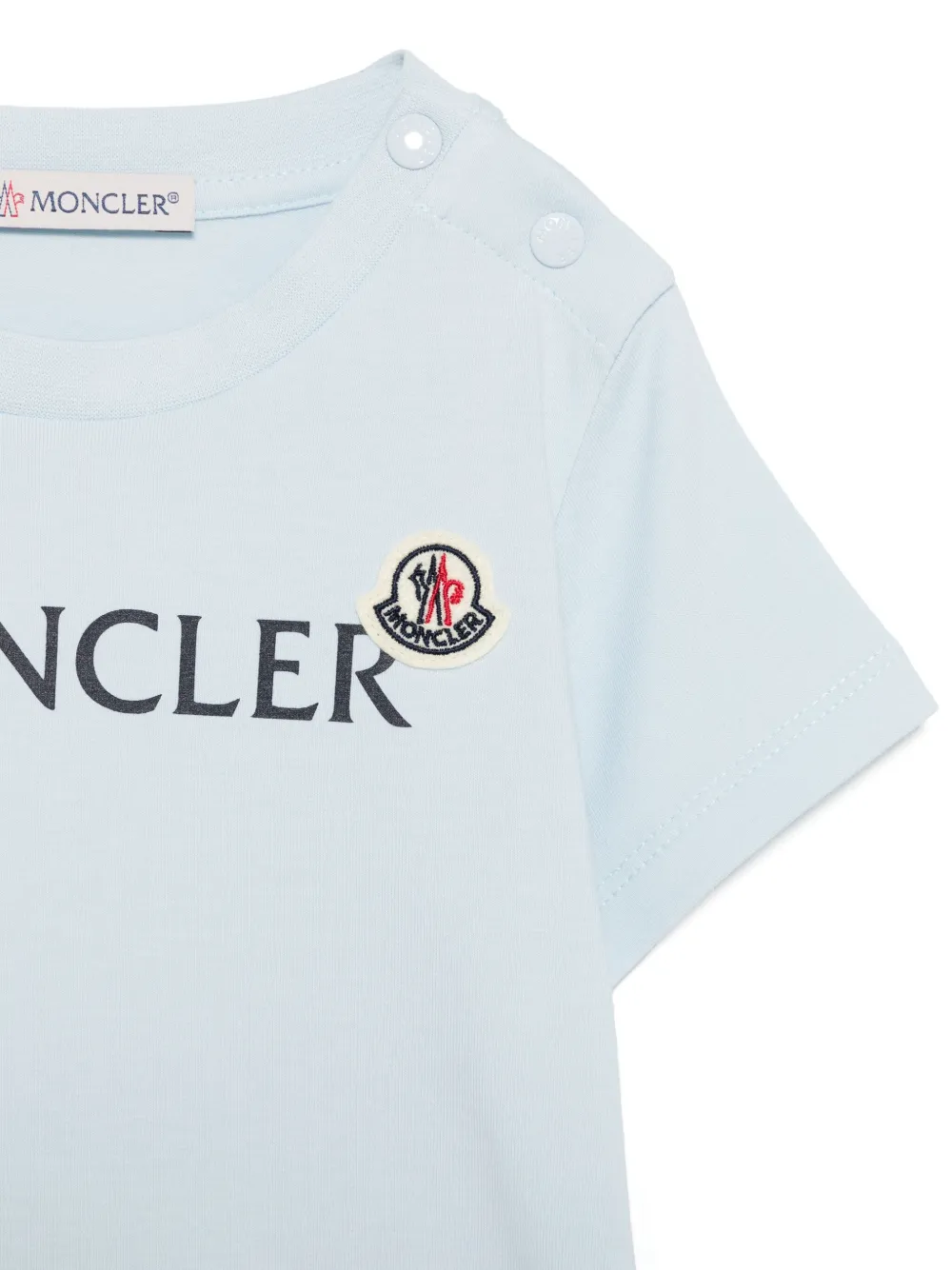 Moncler Enfant T-shirt met logoprint Blauw