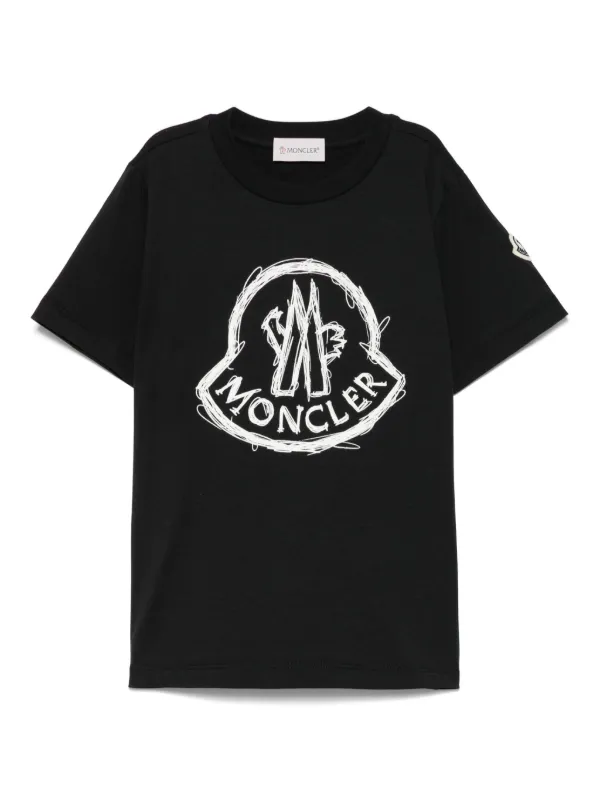 【ほぼ未使用】MONCLER ロゴプリント Tシャツ ブラック M MONCLER - ［極美品］モンクレール ロゴプリントTシャツ ブラックの
