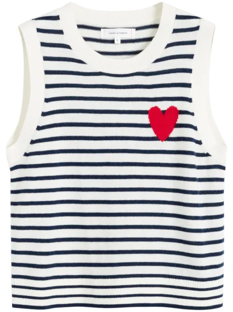 Chinti & Parker stribet vest i merinould