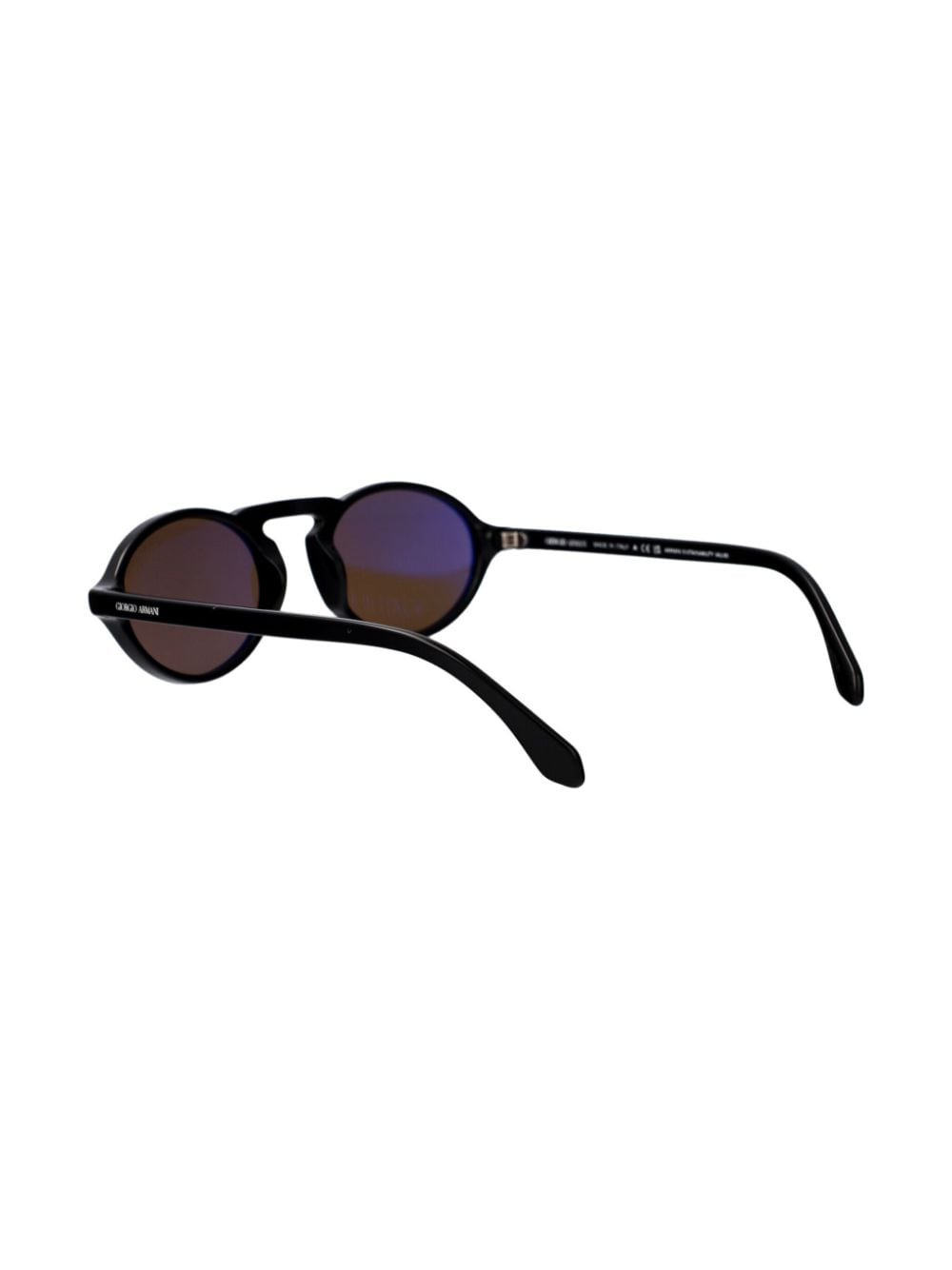 Shop Giorgio Armani Round-frame Sunglasses In ブラック