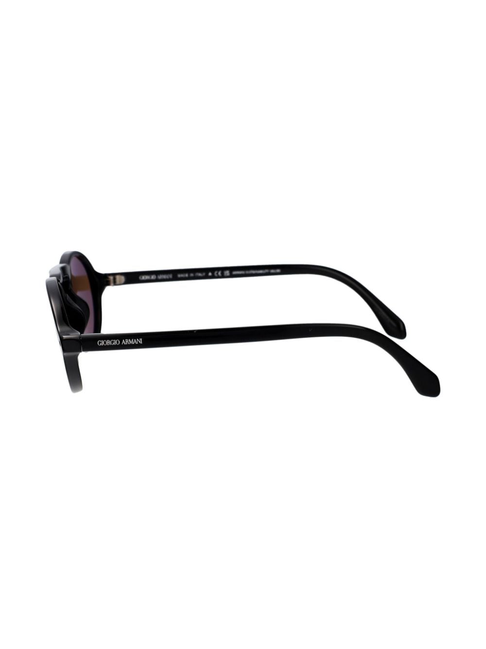 Shop Giorgio Armani Round-frame Sunglasses In ブラック