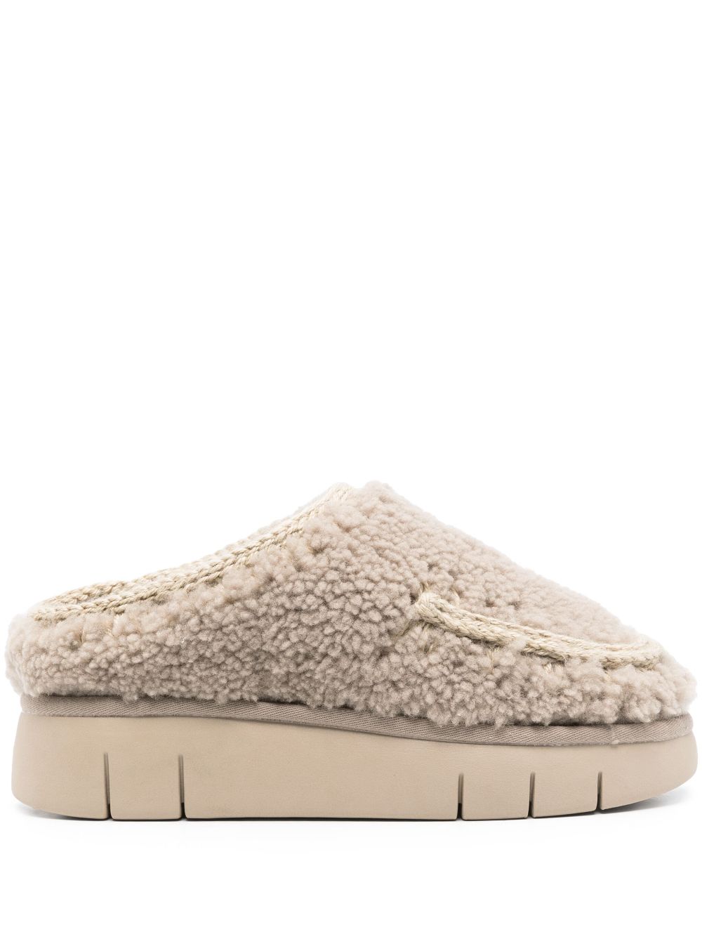 Mou Shearling Slippers In Gold