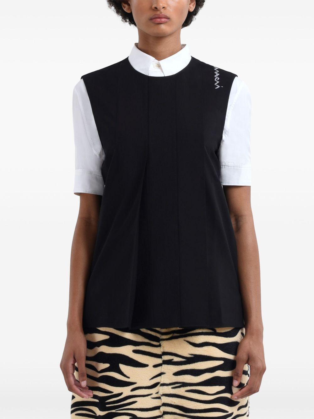 Marni logo-embroidered vest - Black