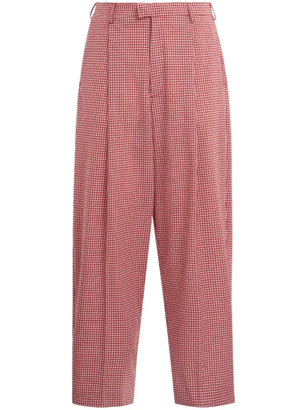 Marni チェック ツイードパンツ | レッド | FARFETCH JP