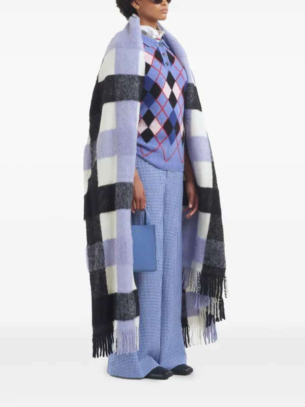 Marni チェック パンツ | ブルー | FARFETCH JP