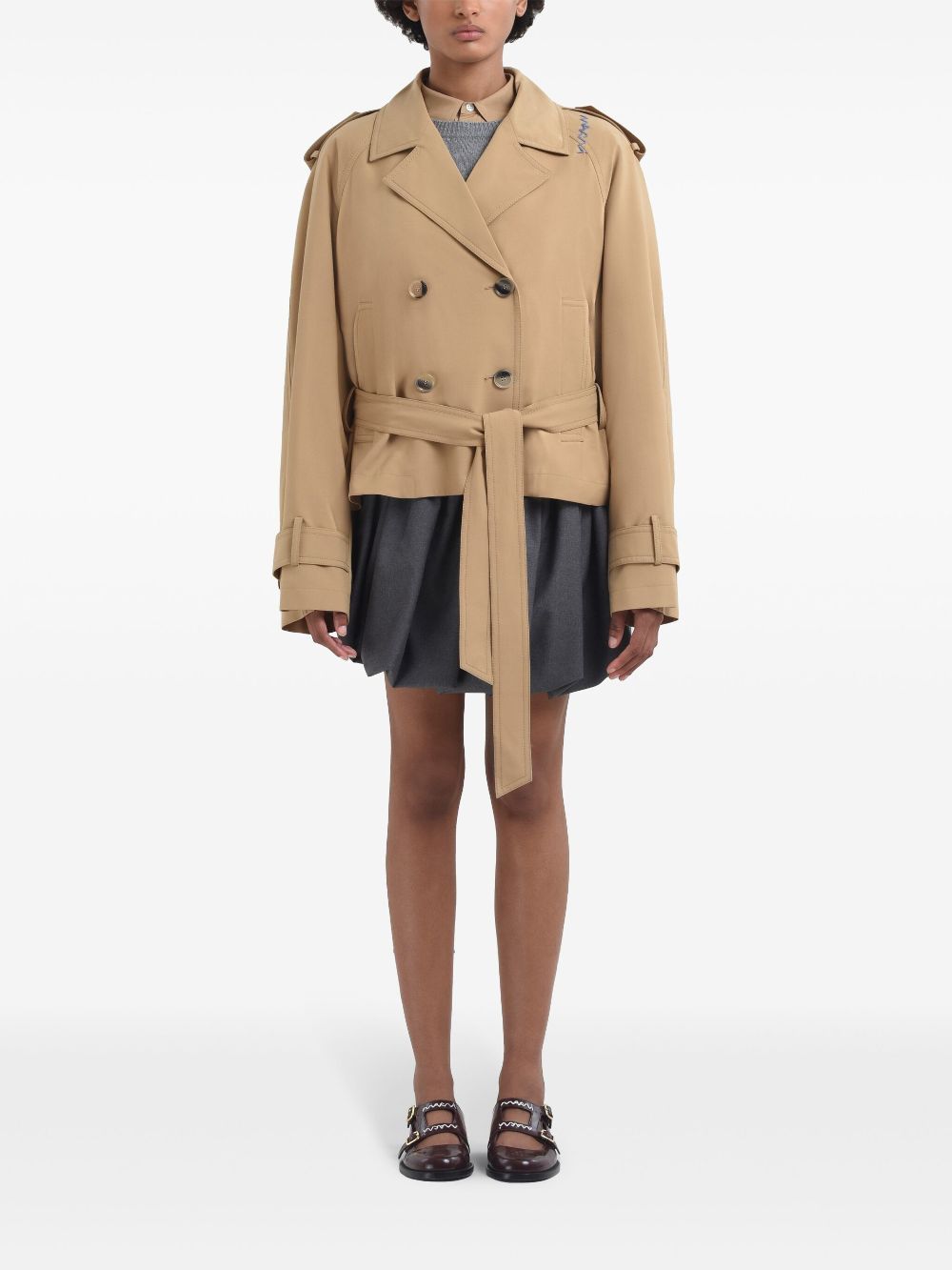 Marni double-breasted trench jacket - Neutrals