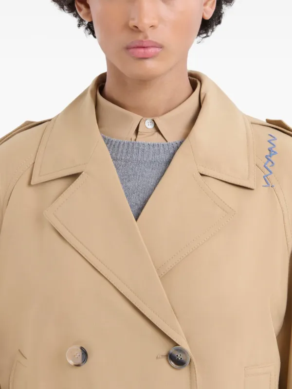 【送料&関税込】Marni Double-breasted Trench Marni double-breasted Trench Jacket | Neutrals | FARFETCH