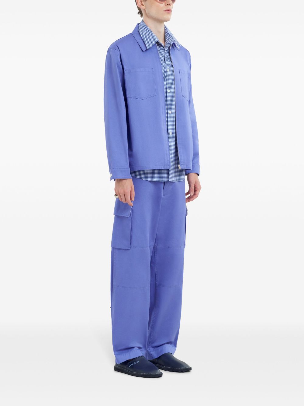 Marni Geruit overhemd - Blauw