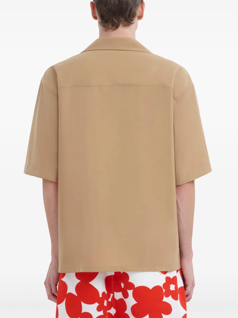 Marni Overhemd met geborduurd logo Beige