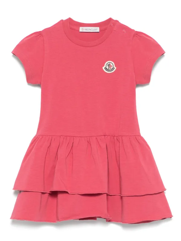 pink moncler dress Mock Neck Mini Dress