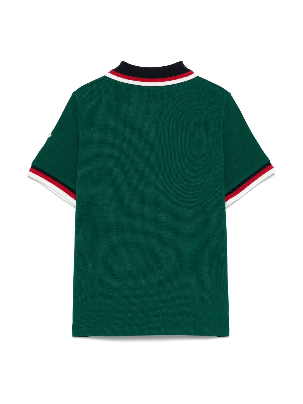 Moncler Enfant striped-edge polo shirt - Groen