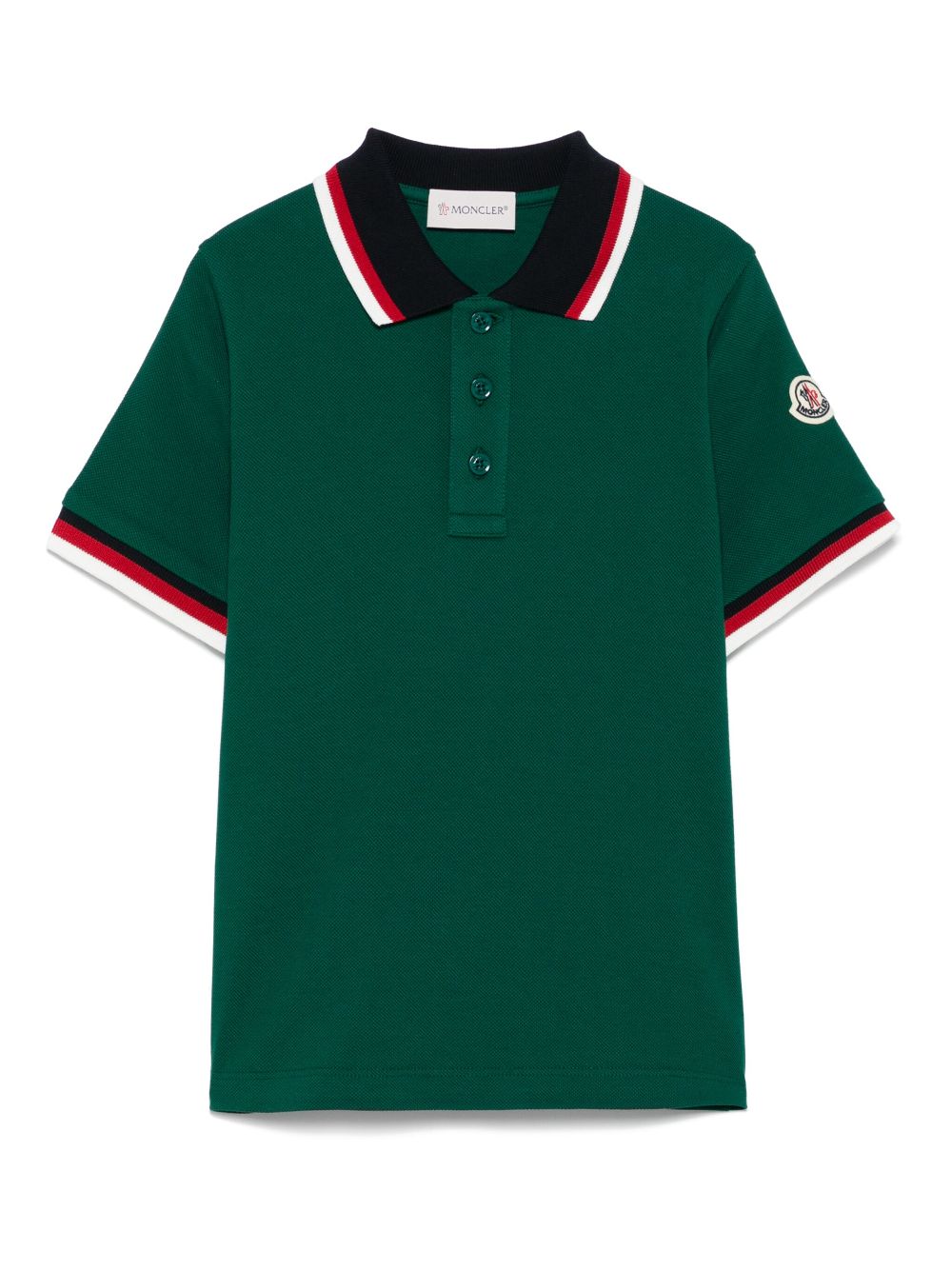 Moncler Enfant striped-edge polo shirt - Green