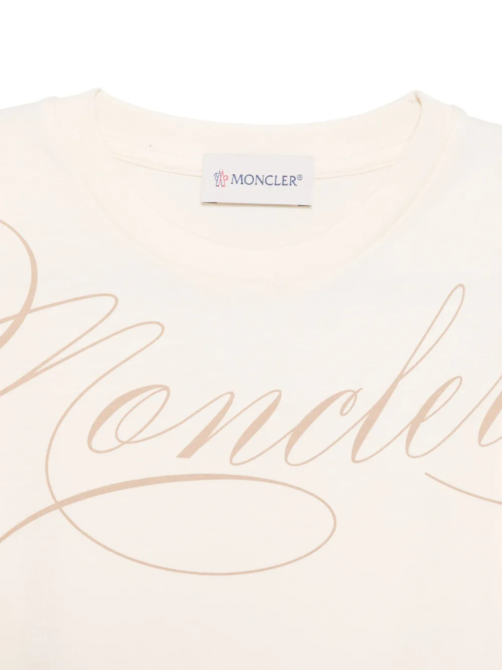 Moncler Enfant T-shirt met logoprint Beige