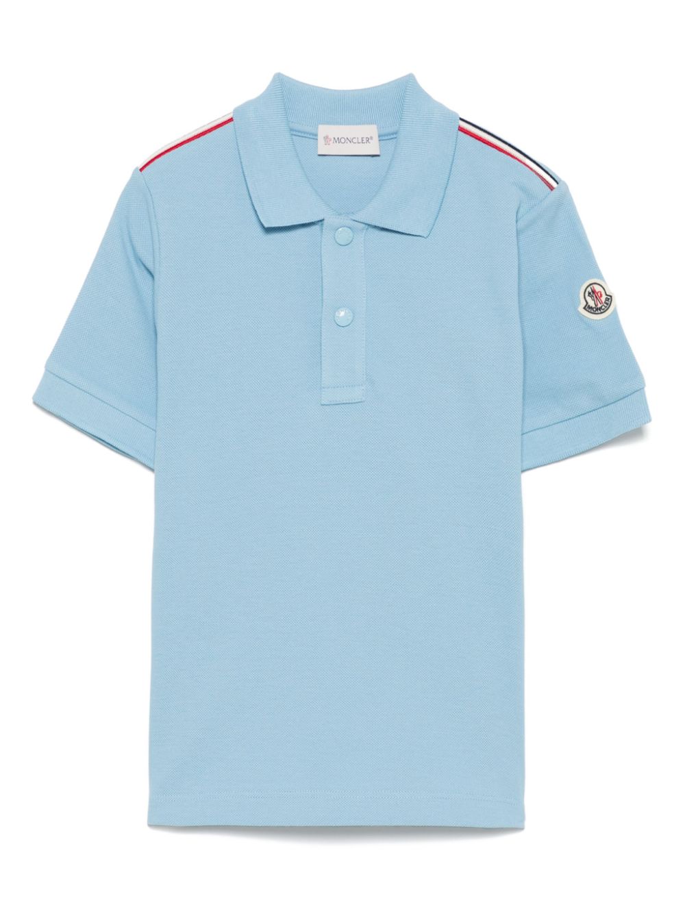 Moncler Enfant striped-edge polo shirt - Blue