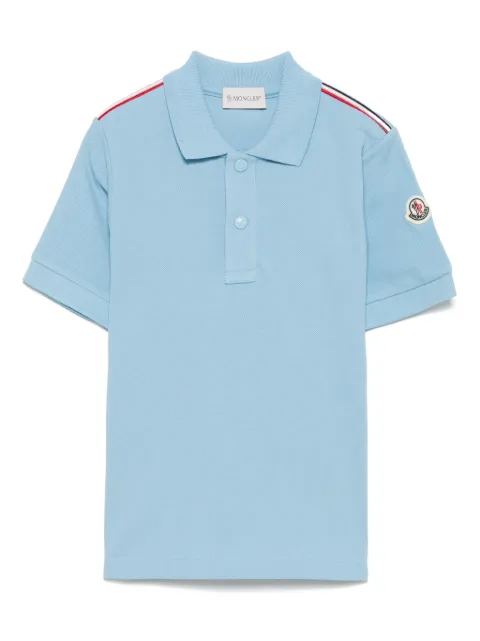 Moncler Enfant قميص بولو بأطراف مخططة