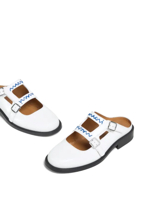 Marni Buckled Mules | White | FARFETCH