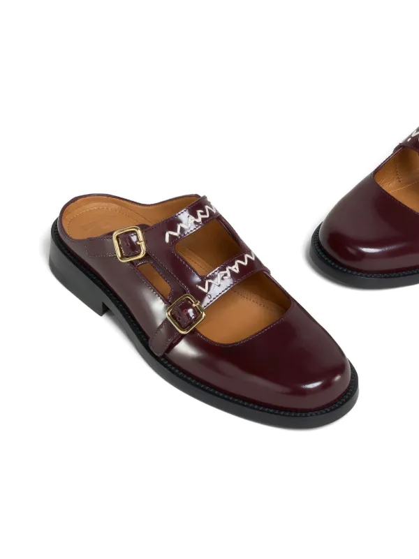 Marni レザーミュール | レッド | FARFETCH JP