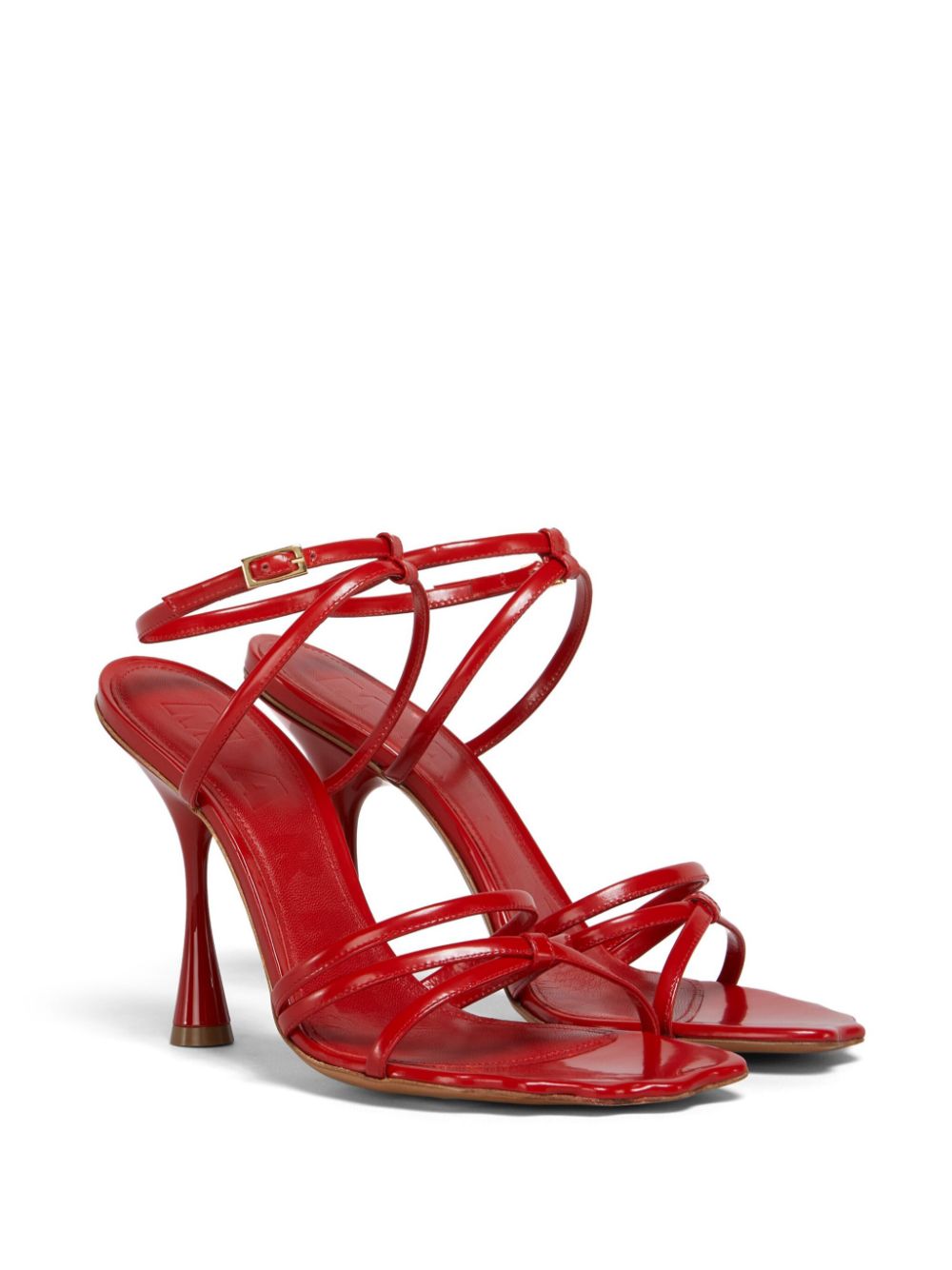 Marni Leren sandalen - Rood