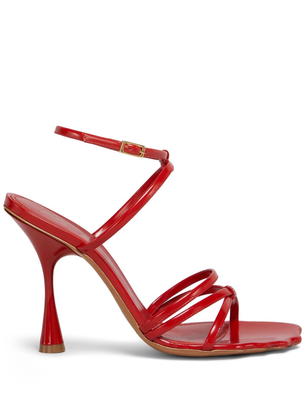 Marni Leren sandalen Rood