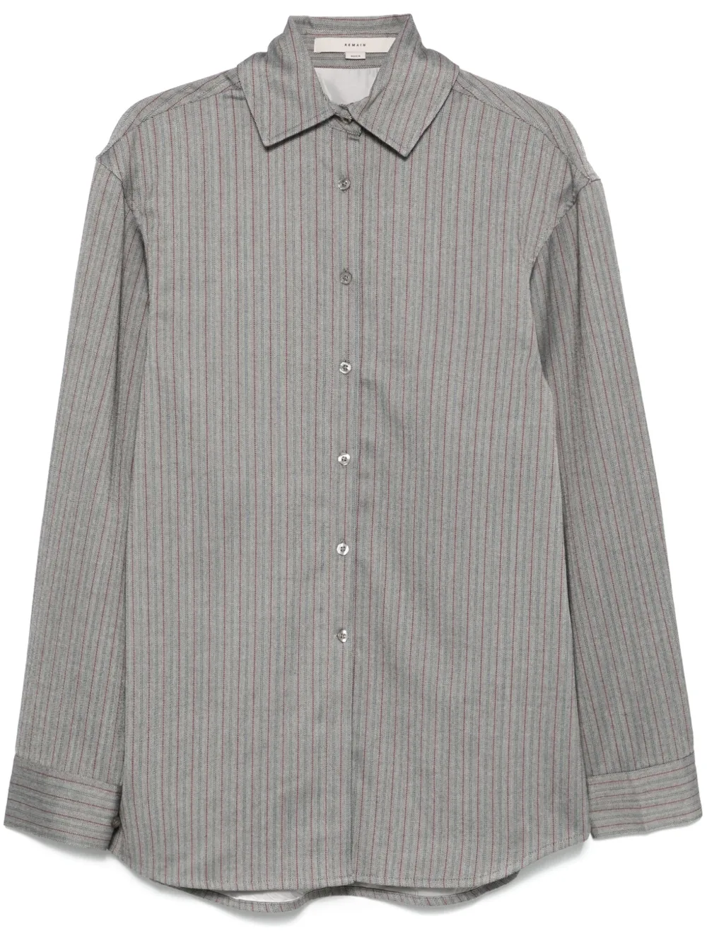 REMAIN Blouse met visgraatpatroon Grijs