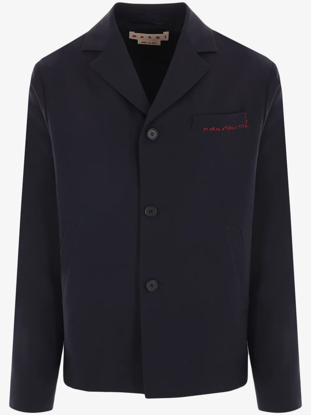 Marni embroidered-logo jacket | Blue | Image 1