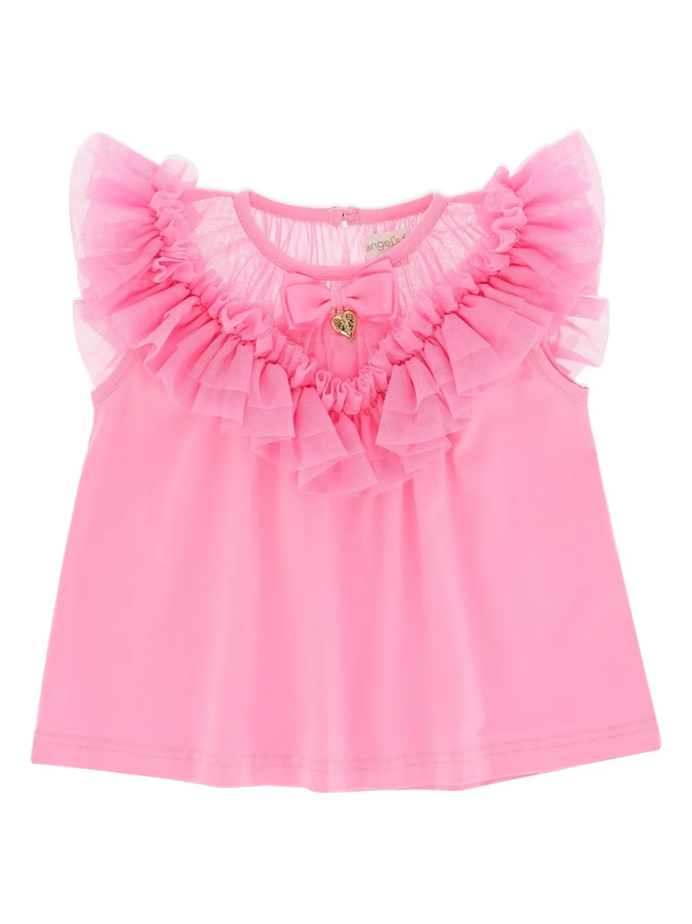 ANGEL'S FACE KIDS Bubbles top met ruchehals Roze
