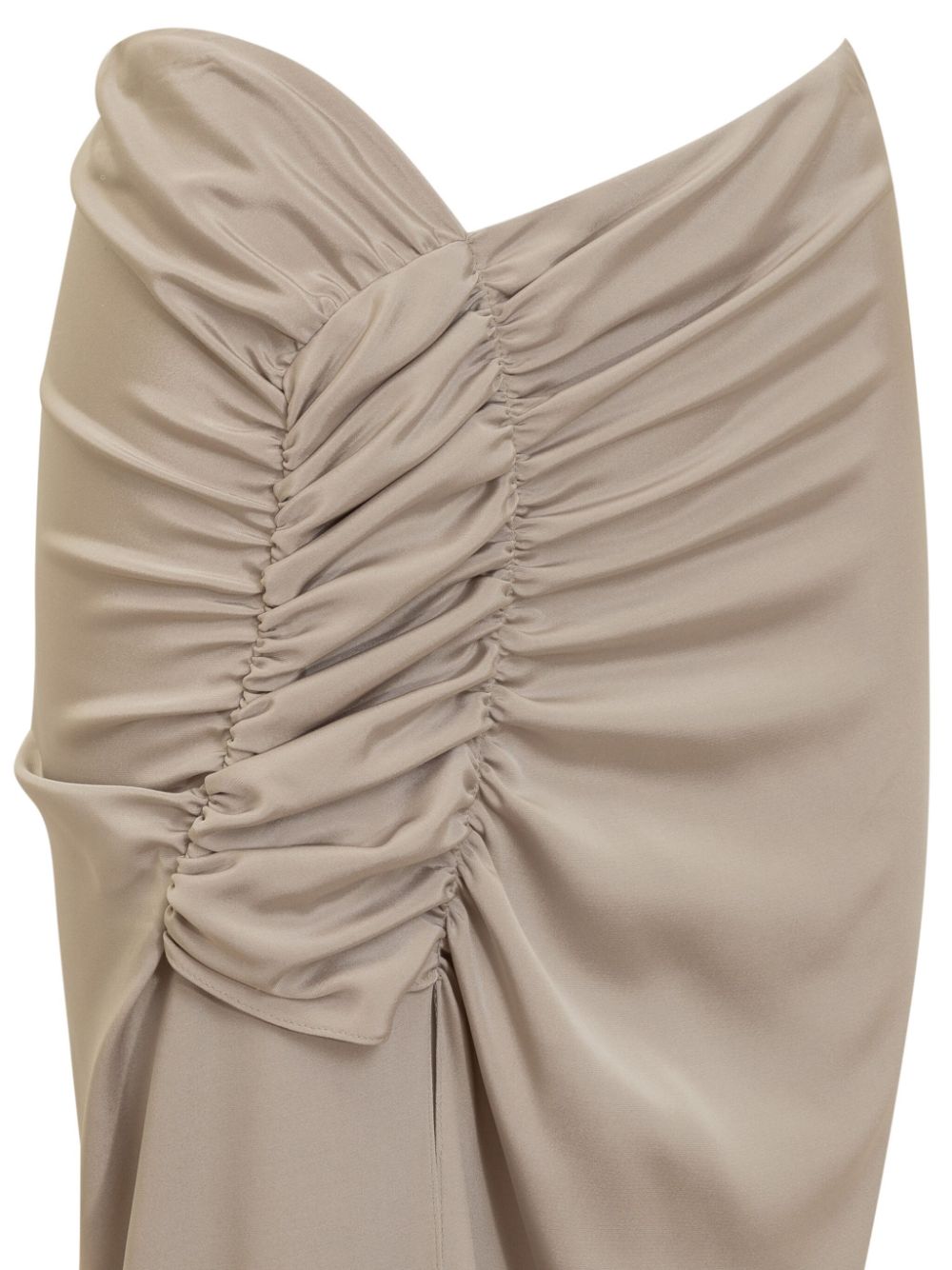 The Mannei Gedrapeerde mini-rok Beige