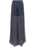 Rochas metallic-threading flared trousers - Blue