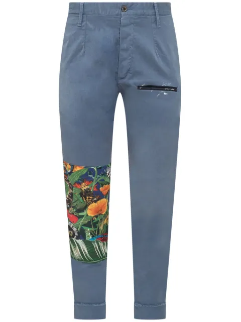 Maurizio Massimino jeans con parche floral