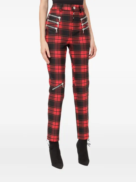 UNRAVEL PROJECT checked skinny trousers