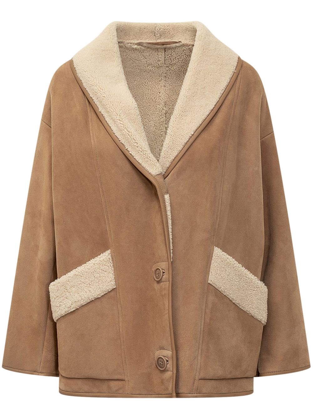 Salvatore Santoro shearling leather coat - Brown