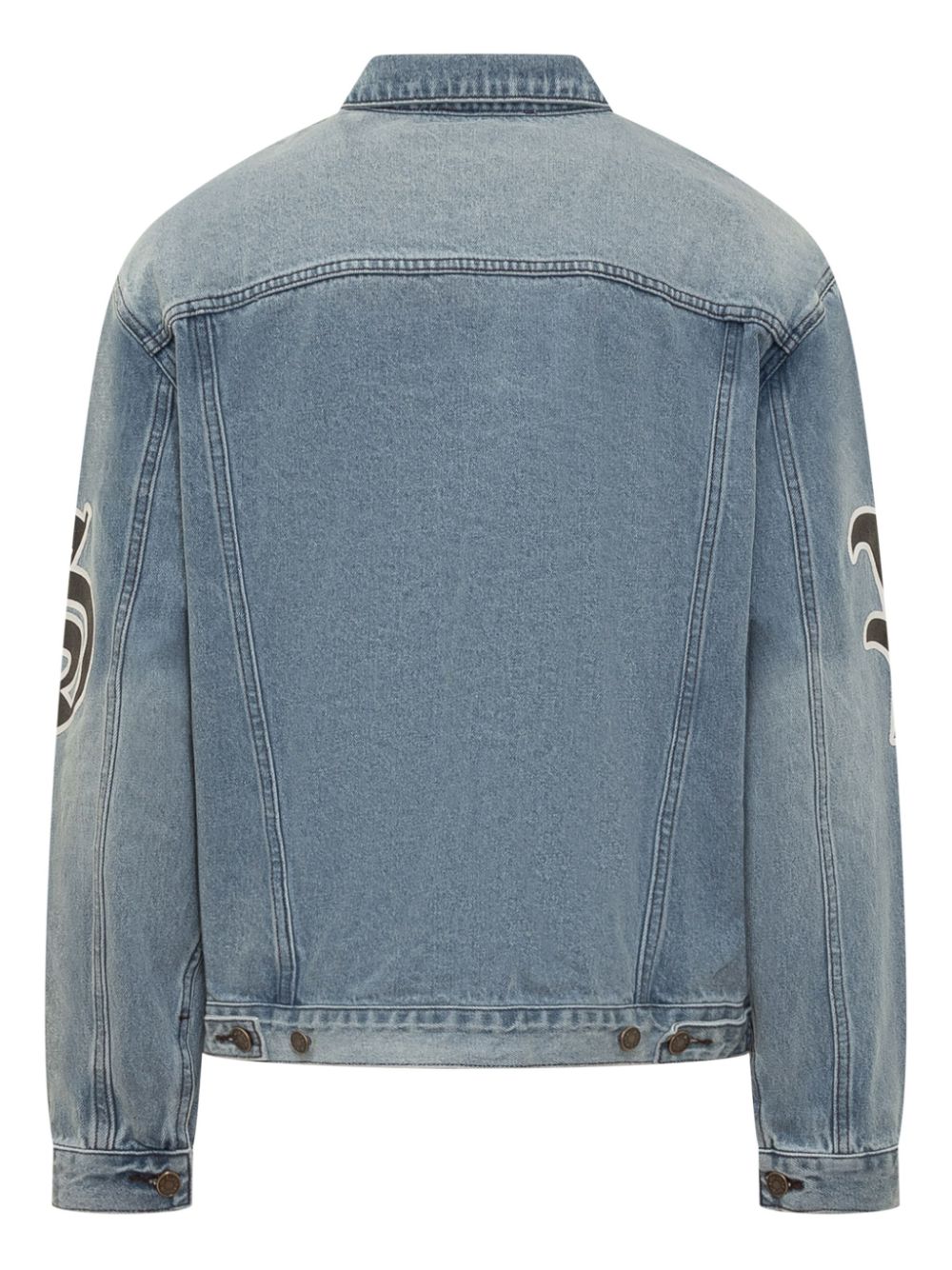 Shop Vision Of Super Printed Denim Jacket In Blue