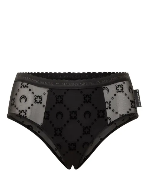 Marine Serre Slip in Rete Flock Moonogram brief