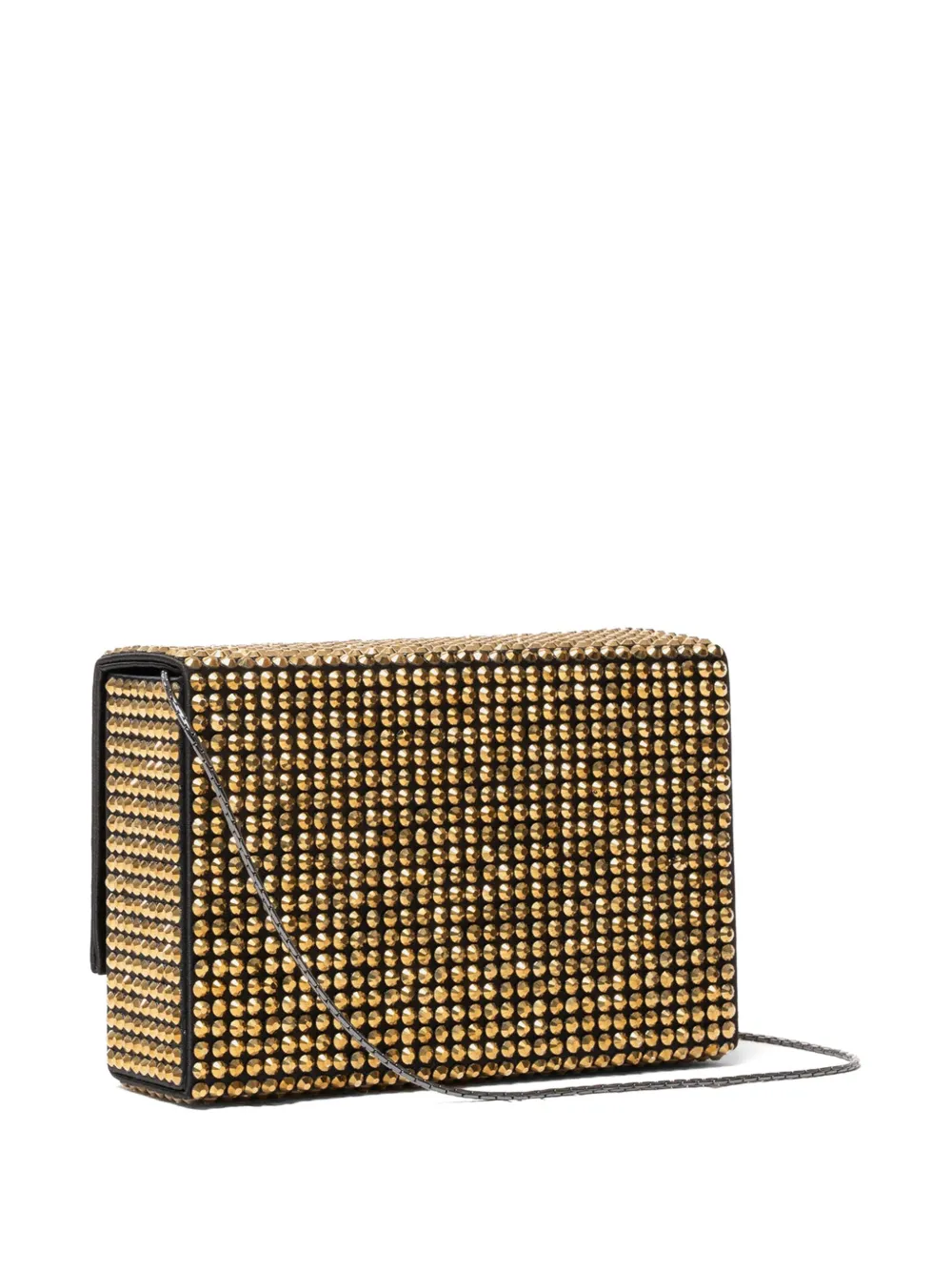 Twenty Four Haitch Stud-embellished Box Clutch Bag In Gold