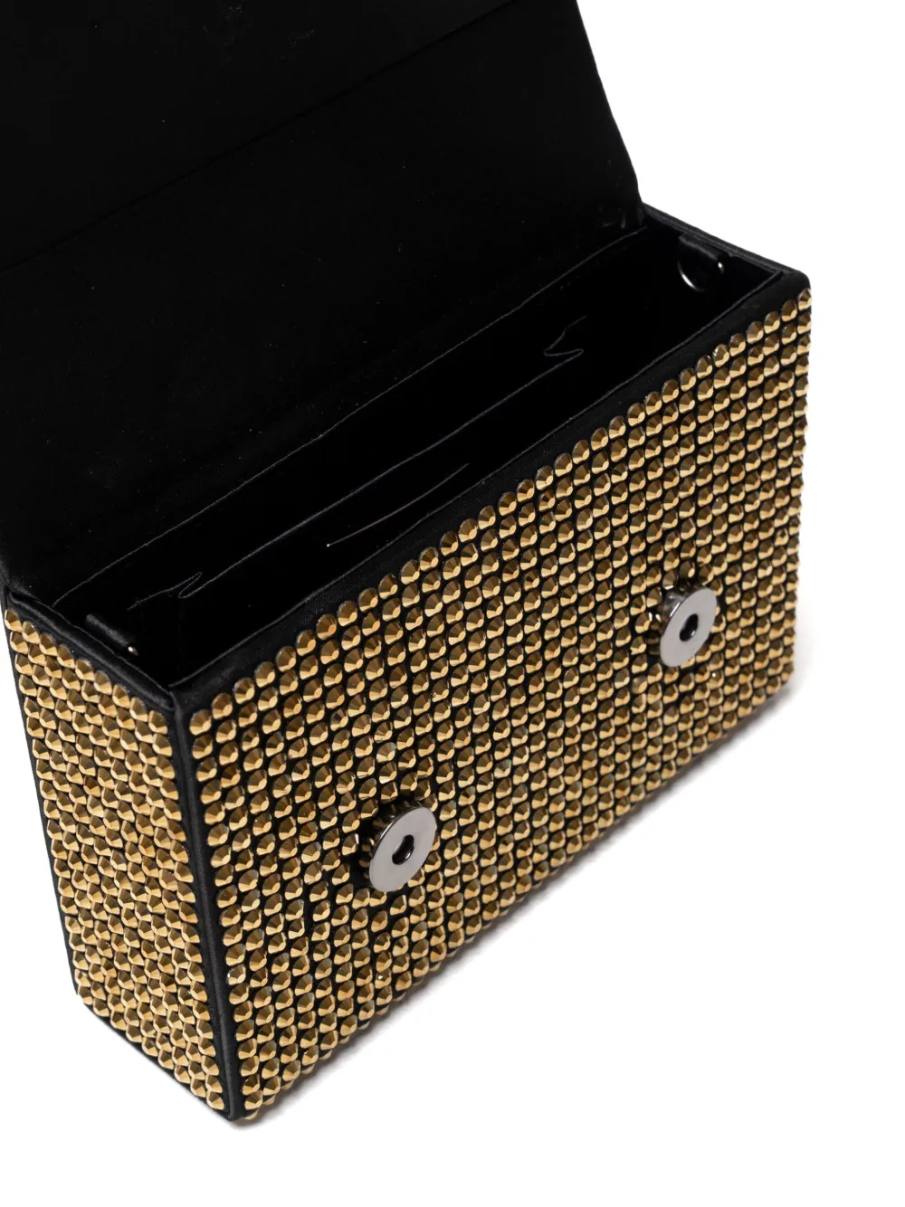 Twenty Four Haitch Stud-embellished Box Clutch Bag In Gold