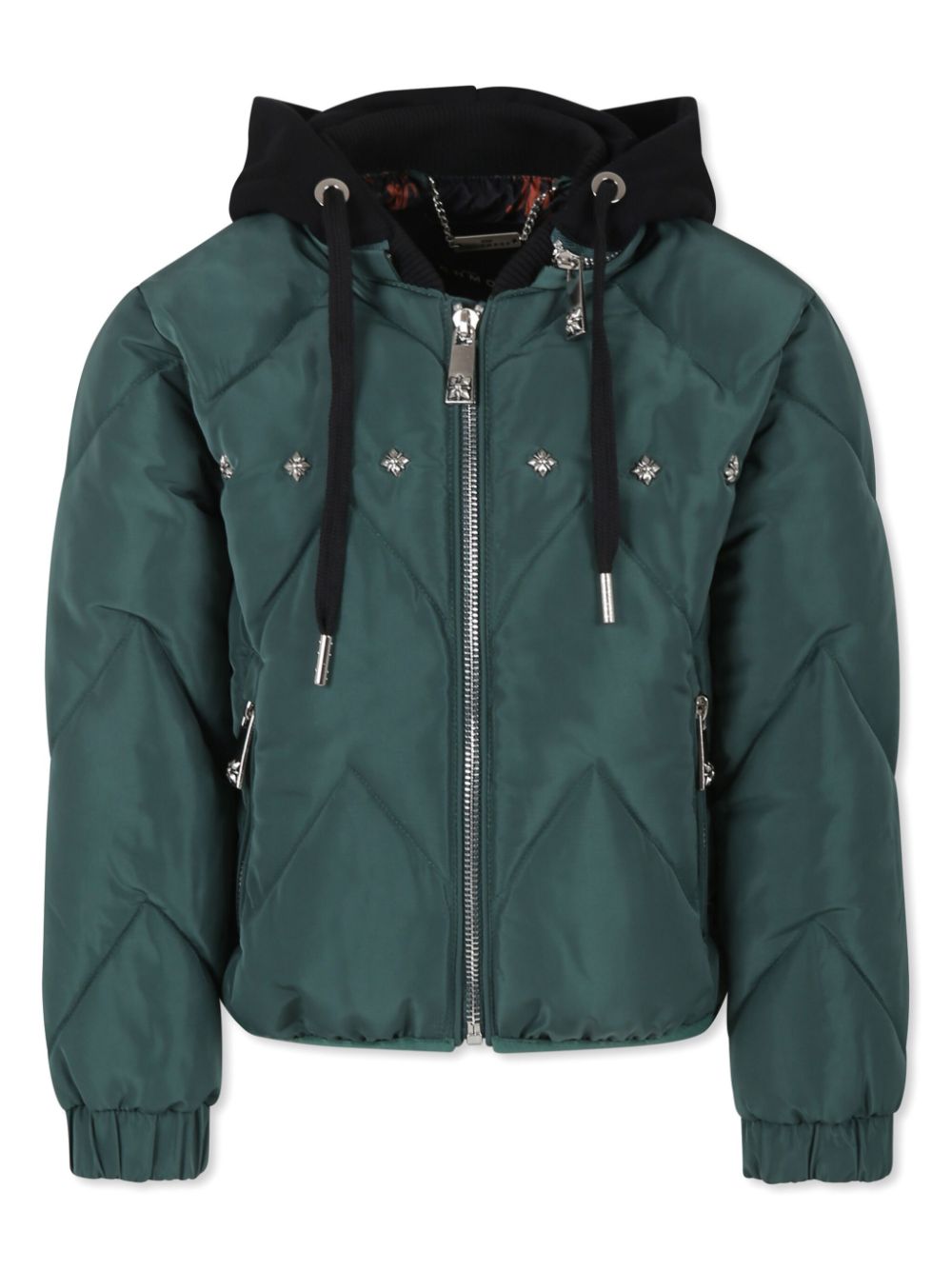 John Richmond Junior stud-embellished puffer jacket - Green